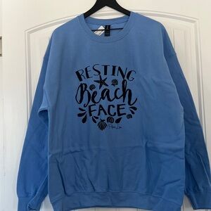 Resting Beach Face CrewNeck Sweatshirt Size 2XL